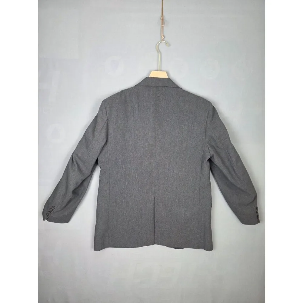 Vintage Farah Gray Pin Striped 2 Button Wool Blend Blazer 44R Sport Coat Jacket